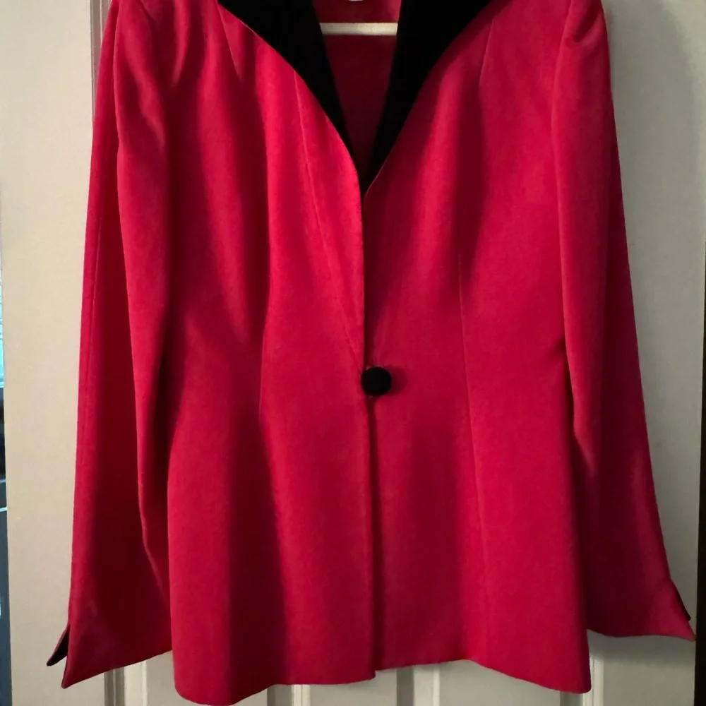 Christian Dior Women's Pink Jacket with Black Velvet Accents